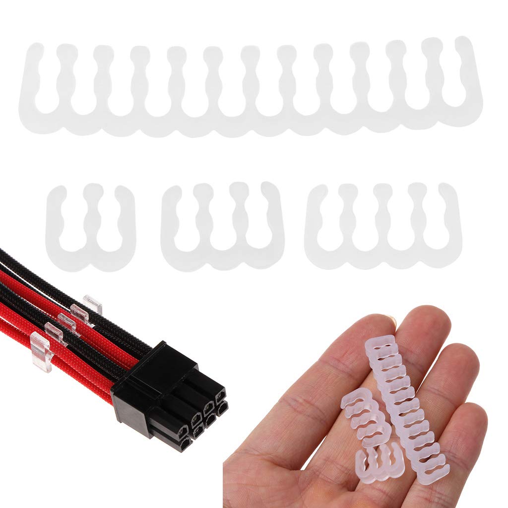 Rooyar 2.5-3.2mm 4/8/6 /24Pin PP Cables Comb Clamp Clip Dresser for PC Power Cables Wiring for PC GPU Collect Clips