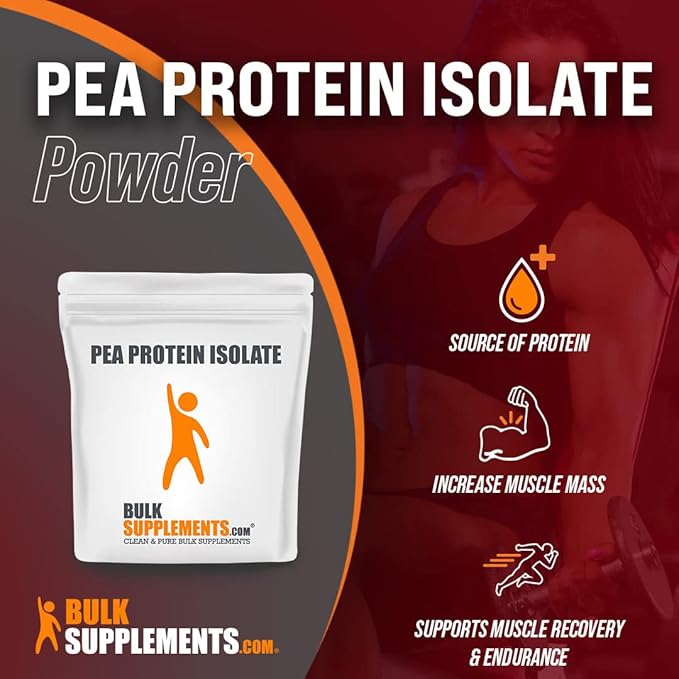 BulkSupplements.com Organic Pea Protein Powder - Plant Based & Vegan Protein Powder - Unflavored & Gluten Free, 30g per Serving, 1kg (2.2 lbs) (Pack of 5)