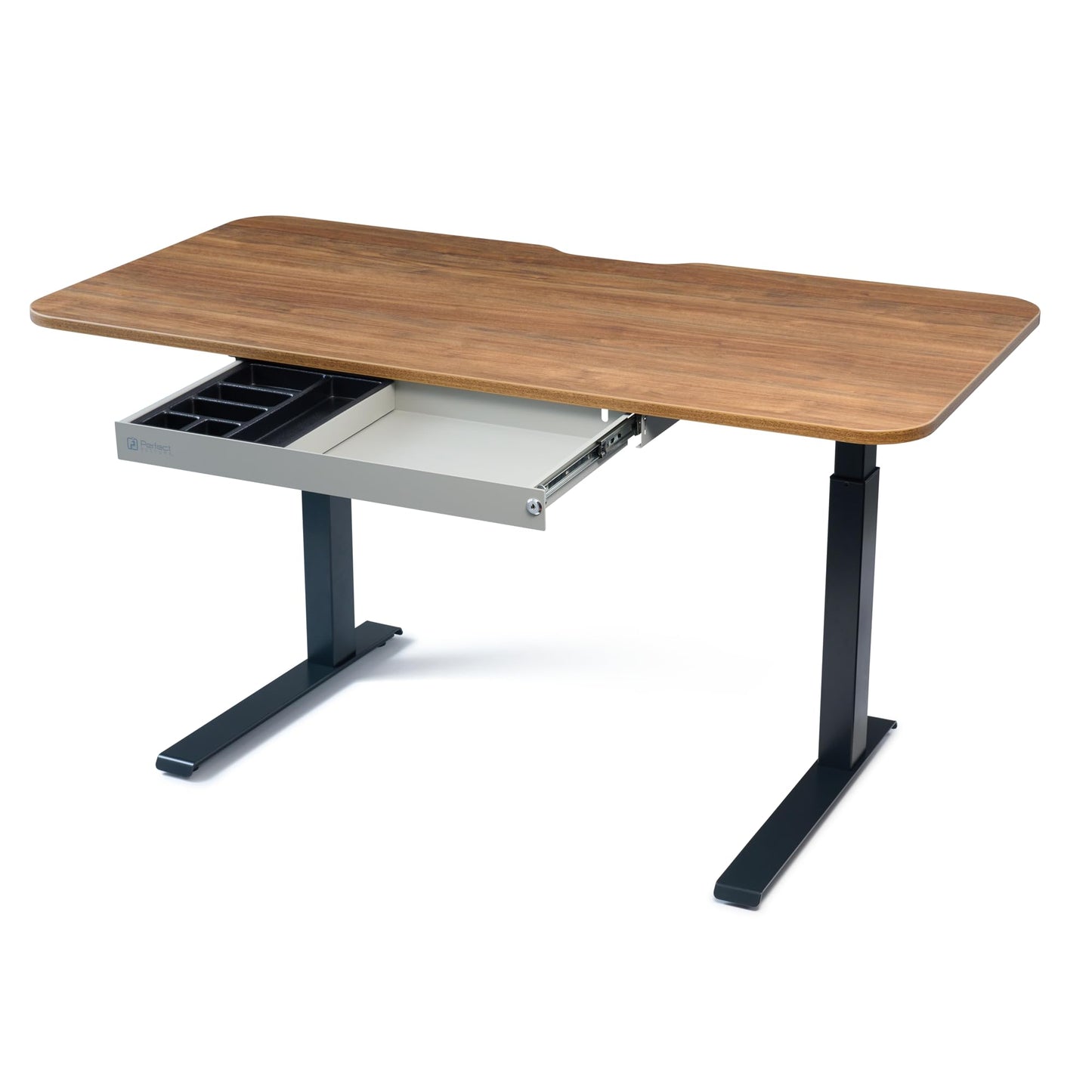 Perfect POSTURE Max Under Desk Storage Drawer – Large Desk Drawer with Lock for Regular & Sit-Stand Standing Desks, Gray (13" x 26.5")