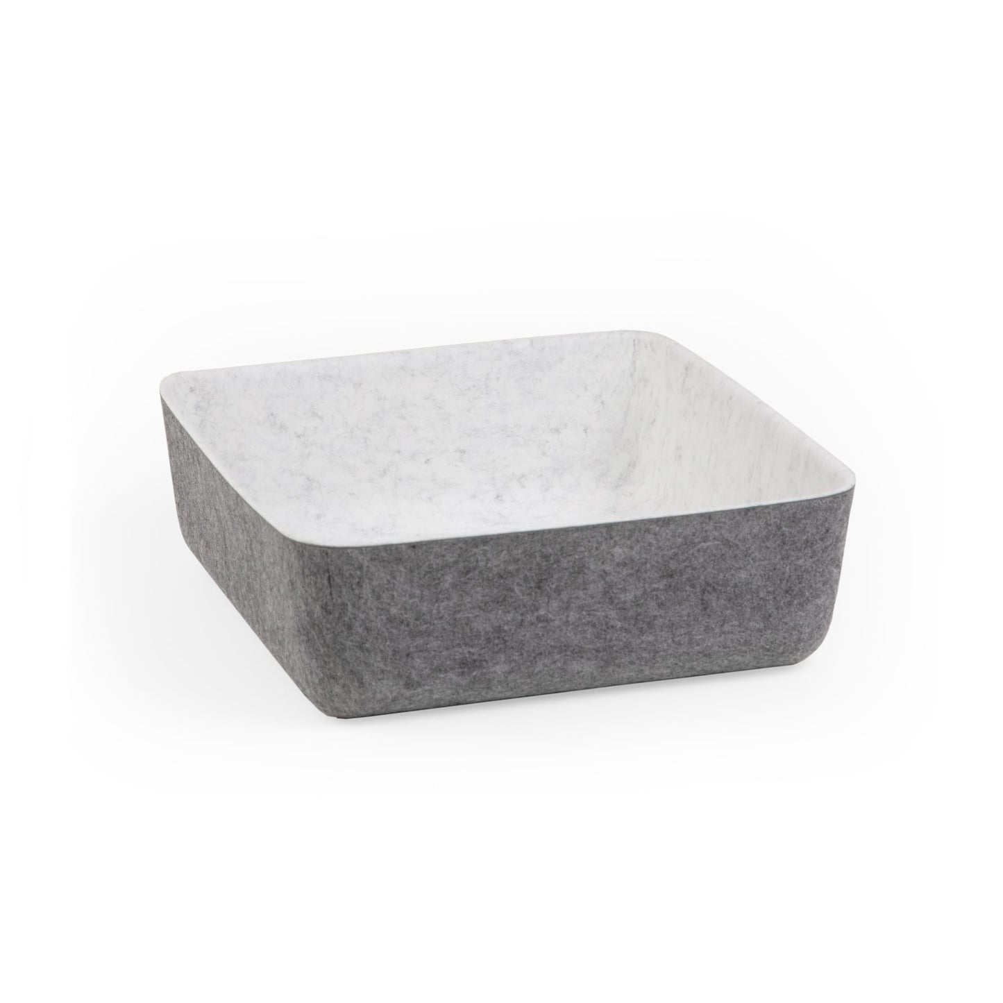 Three by Three Seattle felt·like·it!™ Small Cubby Storage Bin Set of 3 with Dividers – Eco-Friendly Recycled Felt Bins for Home & Office Organization, Charcoal