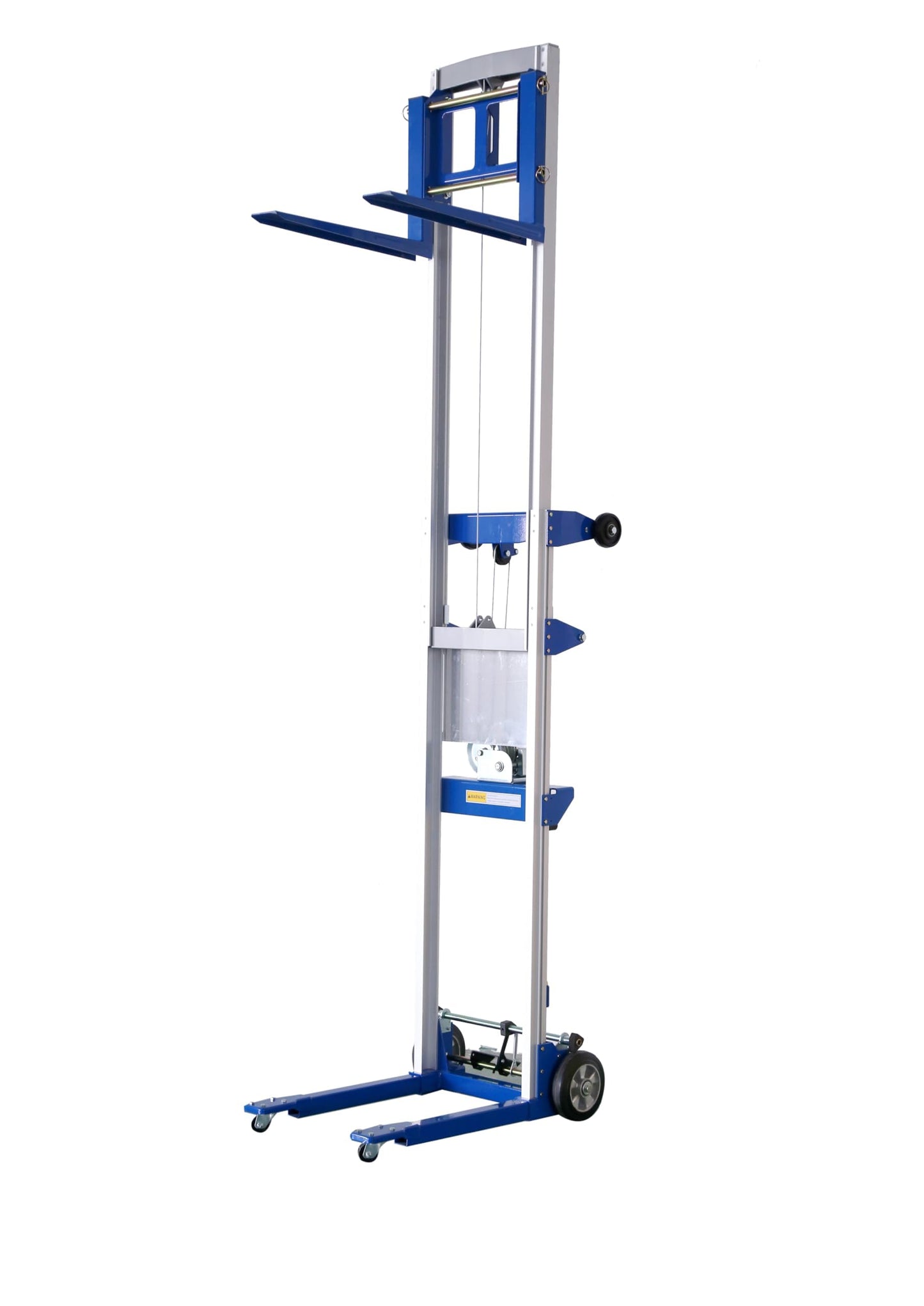 ELOMBR 122" 400lbs Material Lift Winch Stacker, Hand Winch Lift Truck with Fixed-Leg, Manual Material Lifter Pallet Stacker for Contractor, Workshop, Industrial, 34.60"L x 24.80"W