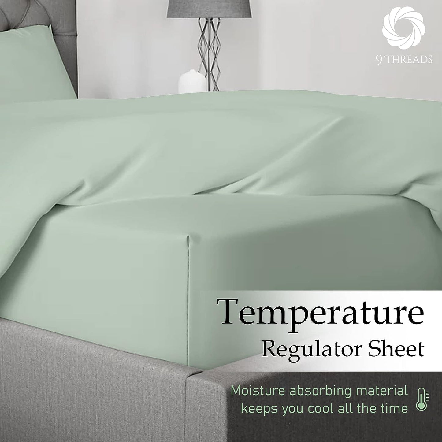 9Threads 600 Thread Count 100% Cotton Sateen Bed Sheets Deep Pocket, Cotton Bedsheets Crisp Cool and Strong Bed Linen (Queen, Lilac)