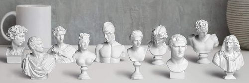 Garwor Mini Greek Mythology Figures - 10PCS Resin Bust Statues for Home Office Décor | 2.75" H