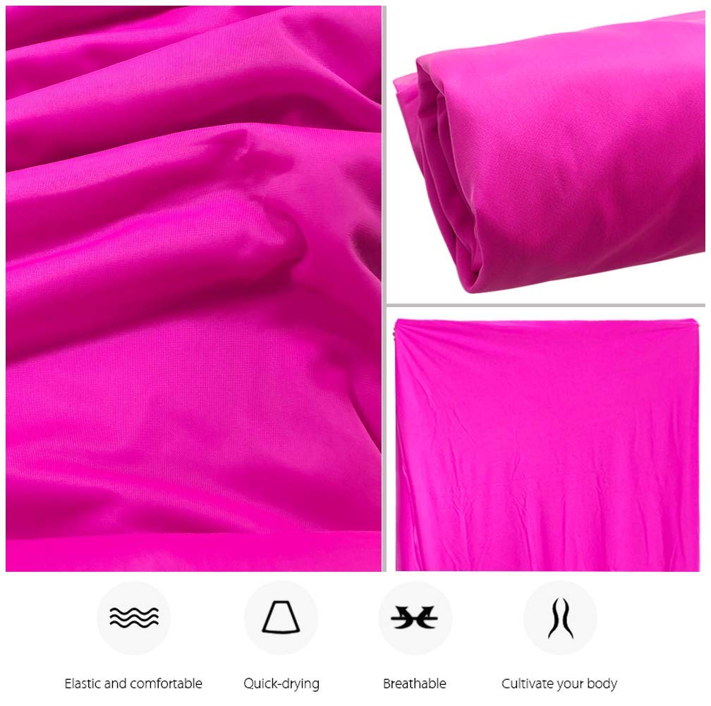 Aerial Yoga Hammock L:5M W:2.8M Aerial Pilates Silk Yoga Swing Set with 2000 Ibs Load Include Daisy Chain, Pose Guide