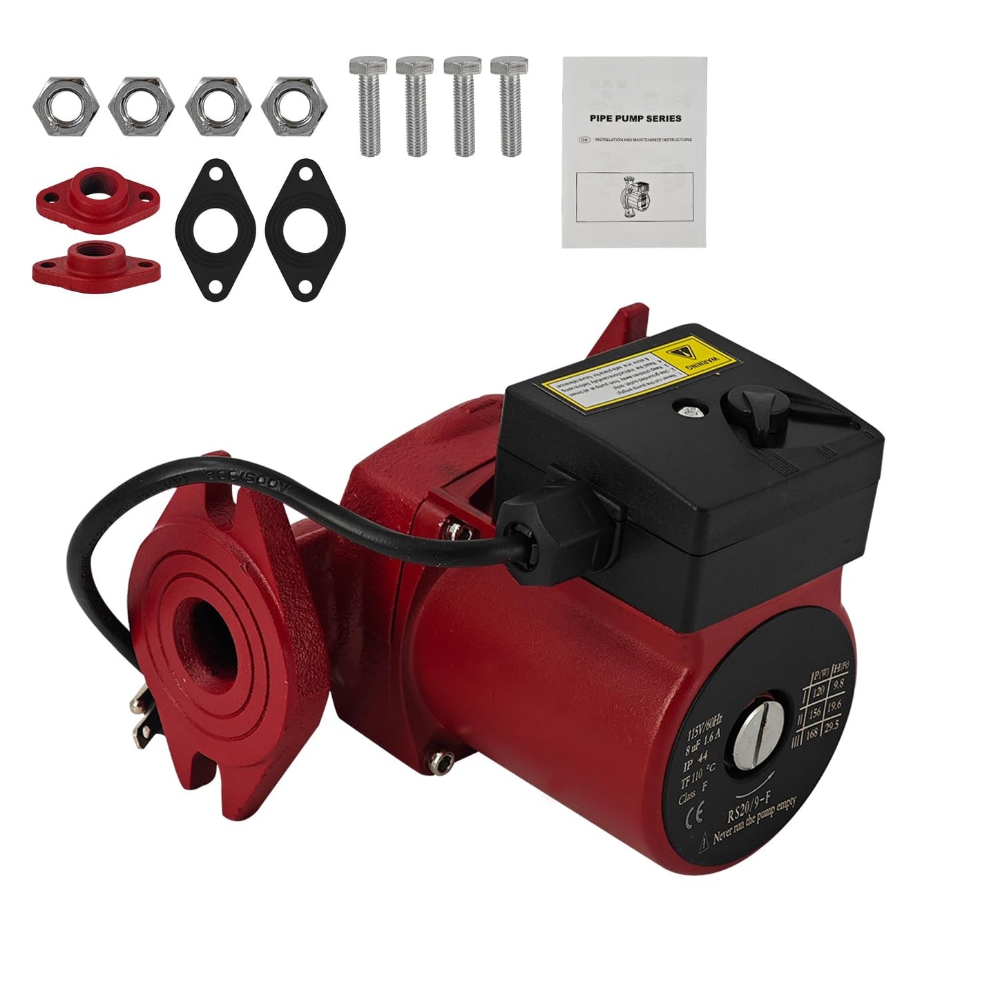 Dewinston UPS26-99FC 115V 1/6HP Water Circulator Pump Boiler Pump for Radiant Heating, Hydronic Heating, Fan Coil Heating, Solar and Other System Types, 52722512