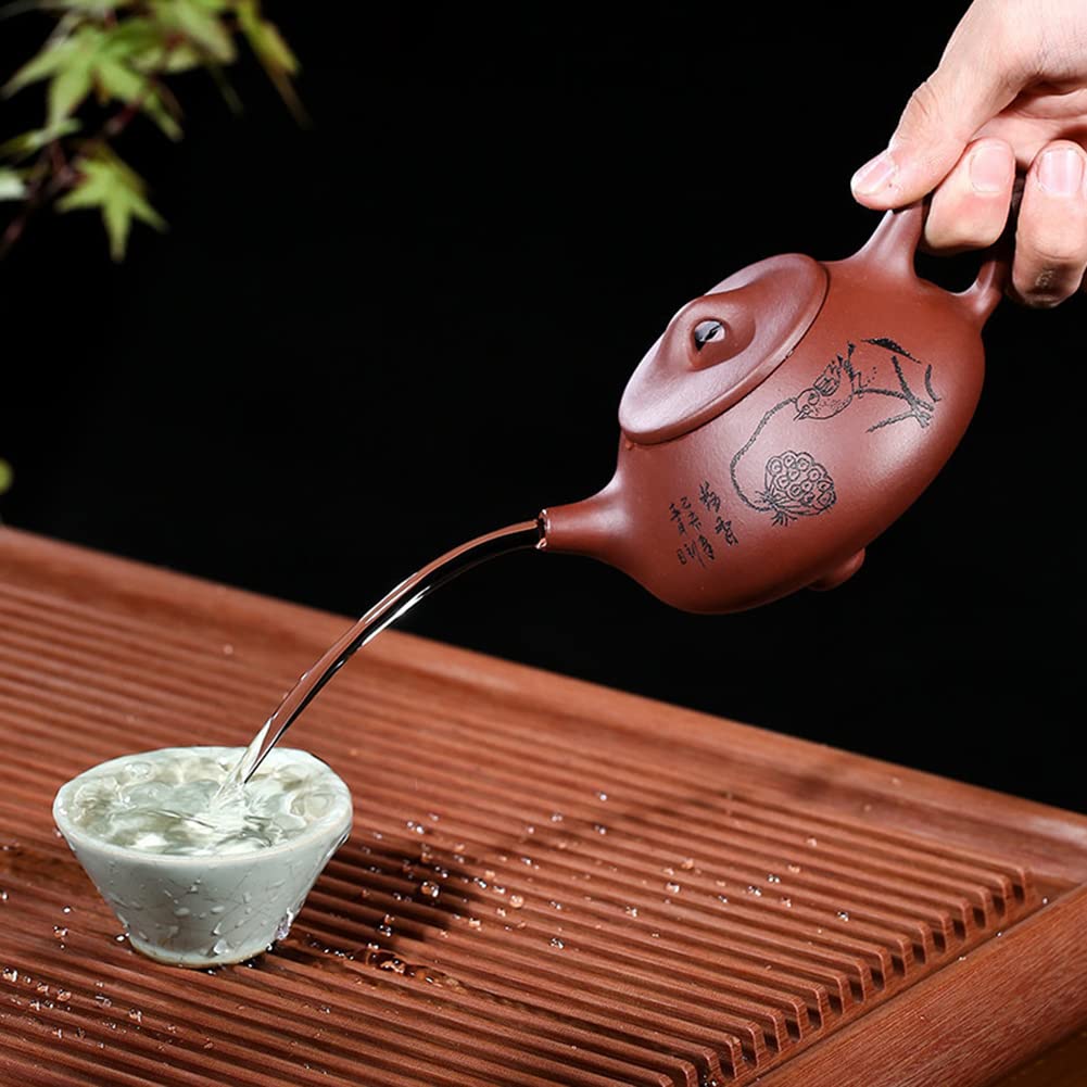 Yixing Clay Teapot 9oz Chinese Zisha Clay Shipiao Lotus Pot Purple Mud Kungfu Tea Set Kettle