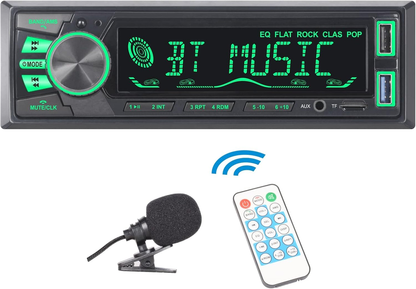 LXKLSZ MP3 Car Stereo Bluetooth Single Din LCD Audio Radio with Brightness Adjustment APP Control Player Supports Hands