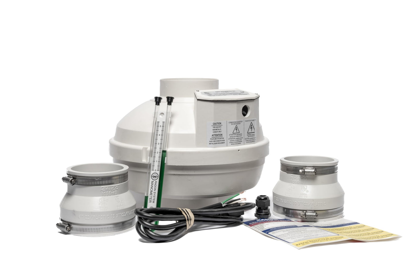 Festa AMG Maverick EC Radon Fan – 3“ Installation Kit - Quiet and Energy Efficient Radon Mitigation Inline Fans – High Performance 4” Duct Fan