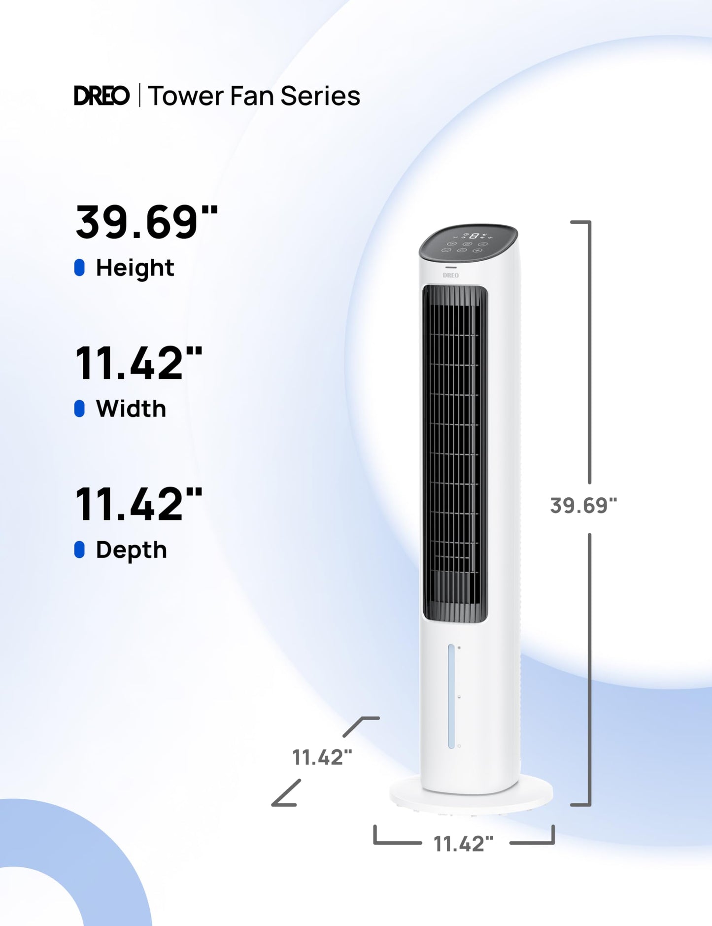 DREO Evaporative Air Swamp Cooler, 40” Standing Fans that Blow Cold Air, 80° Oscillating Bladeless Cooling Fan for Bedroom, Removable Water Tank, Ice Packs, Remote Control, 4 Speeds, White and Black