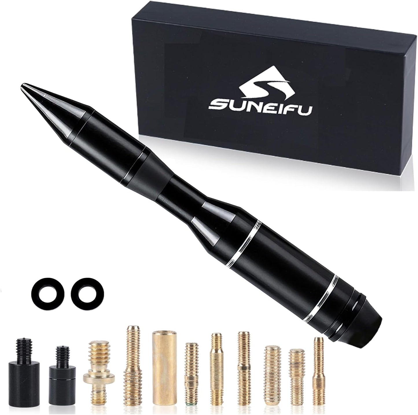 SUNEIFU Car Antenna, Short Stubby Bullet Style Mast Replacement, Premium Signal Reception Waterproof Car Stereo Aerial