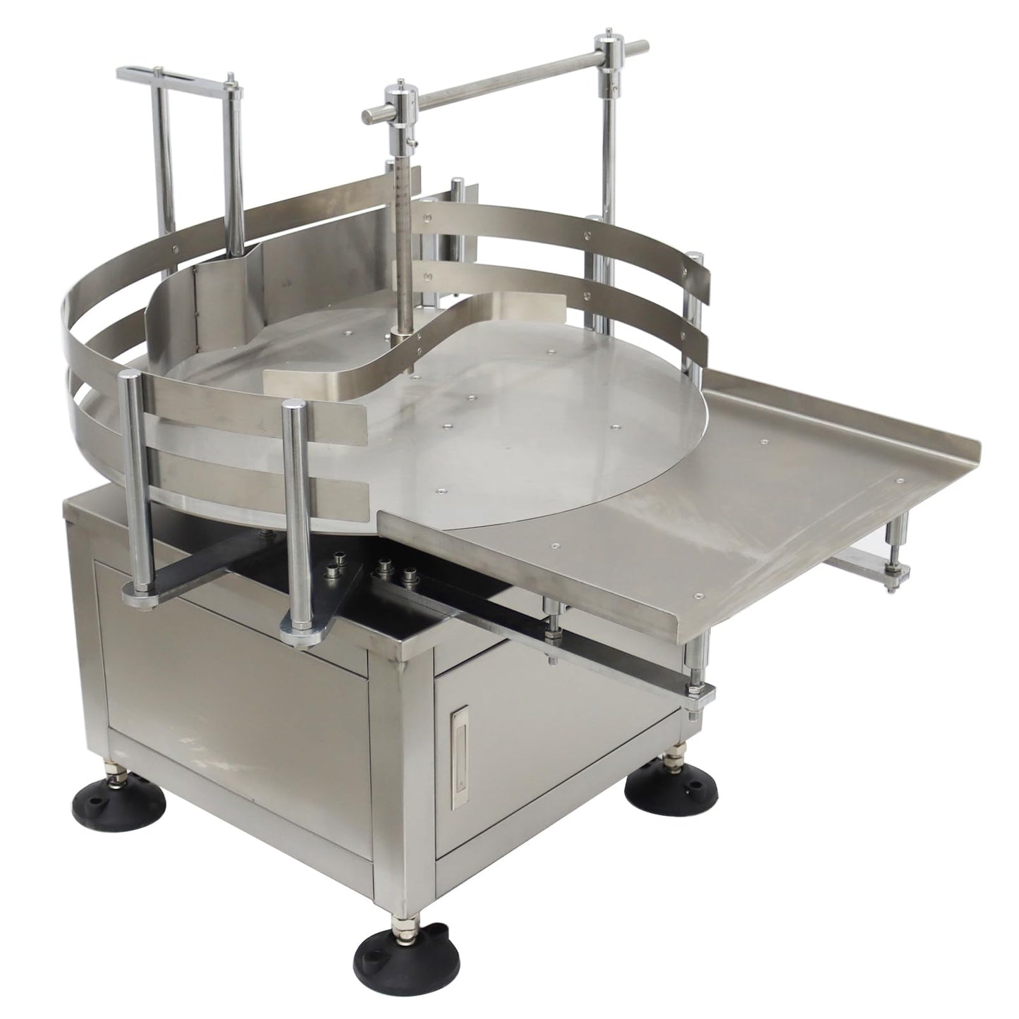 WYDDDARY Desktop Bottle Unscrambler Distributing Machine Automatic Bottle Accumulation Table Conveyor 23.6 inch Diameter Round Accumulation Table for Round Square Bottles Transfer 110V