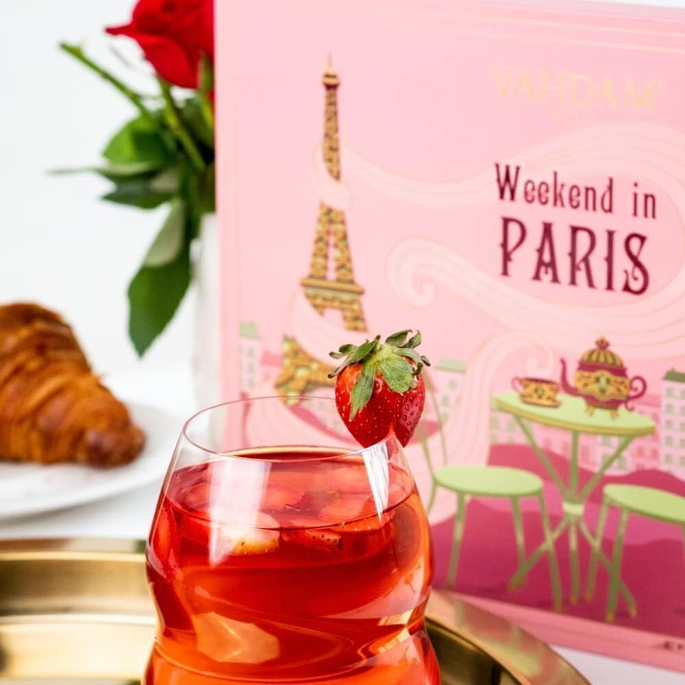 VAHDAM Weekend in Paris Tea Gift Set - 9 Assorted Luxury Teas | Travel Edition | Natural, Gluten-Free, Non-GMO