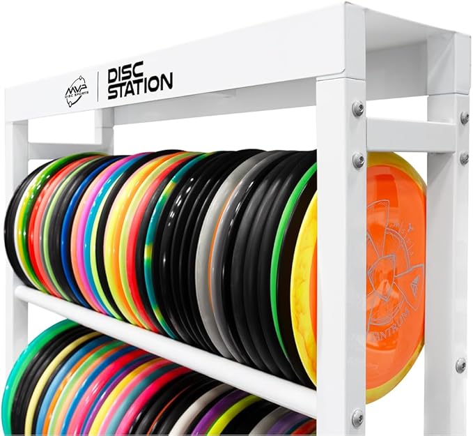 MVP Disc Sports Disc Station Disc Storage Rack (Choose Your Size and Color)