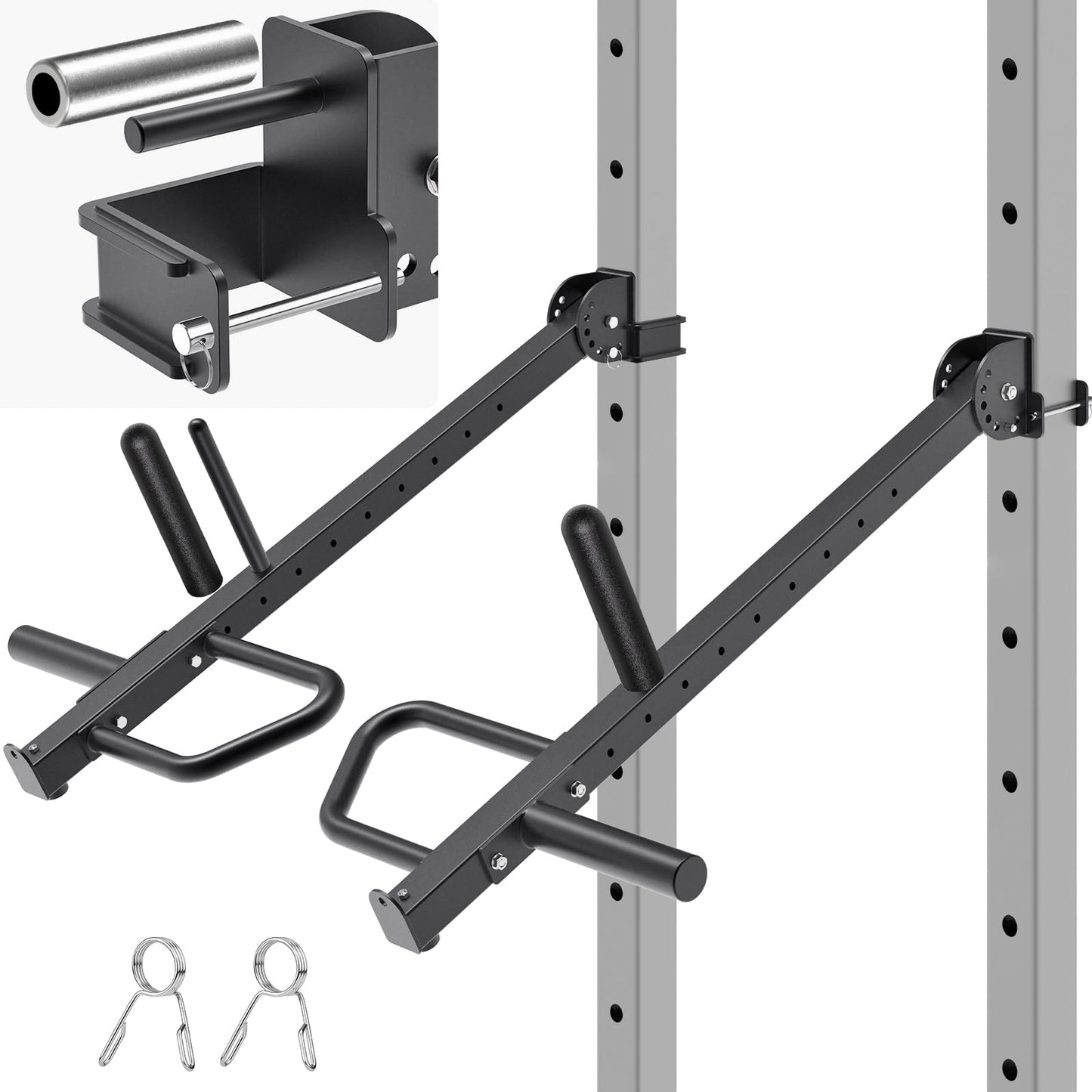 SELEWARE Adjustable Lever Arms Jammer Arms for 3'' x 3'' Power Racks with 5/8" or 1" Holes, Heavy Duty Versatile Lever Arm Attachment for Gym Rows, Pushes, Deadlifts, Belt Squats, Curls and More