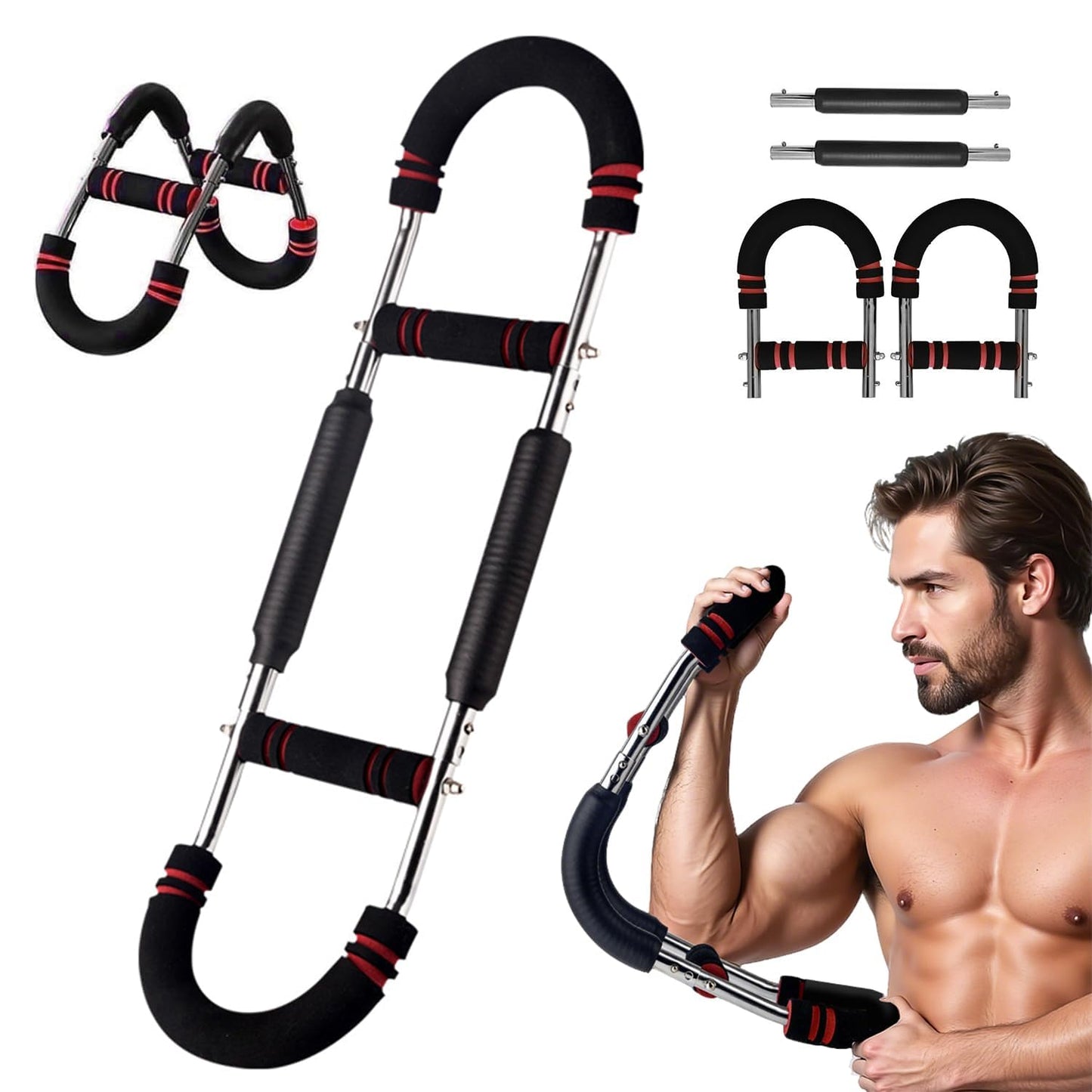 Twister Arm Trainer for Biceps, Chest & Core – Adjustable Resistance Arm Workout Equipment for Home Gym, Strength Training & Muscle Building (40-100 lbs Resistance)
