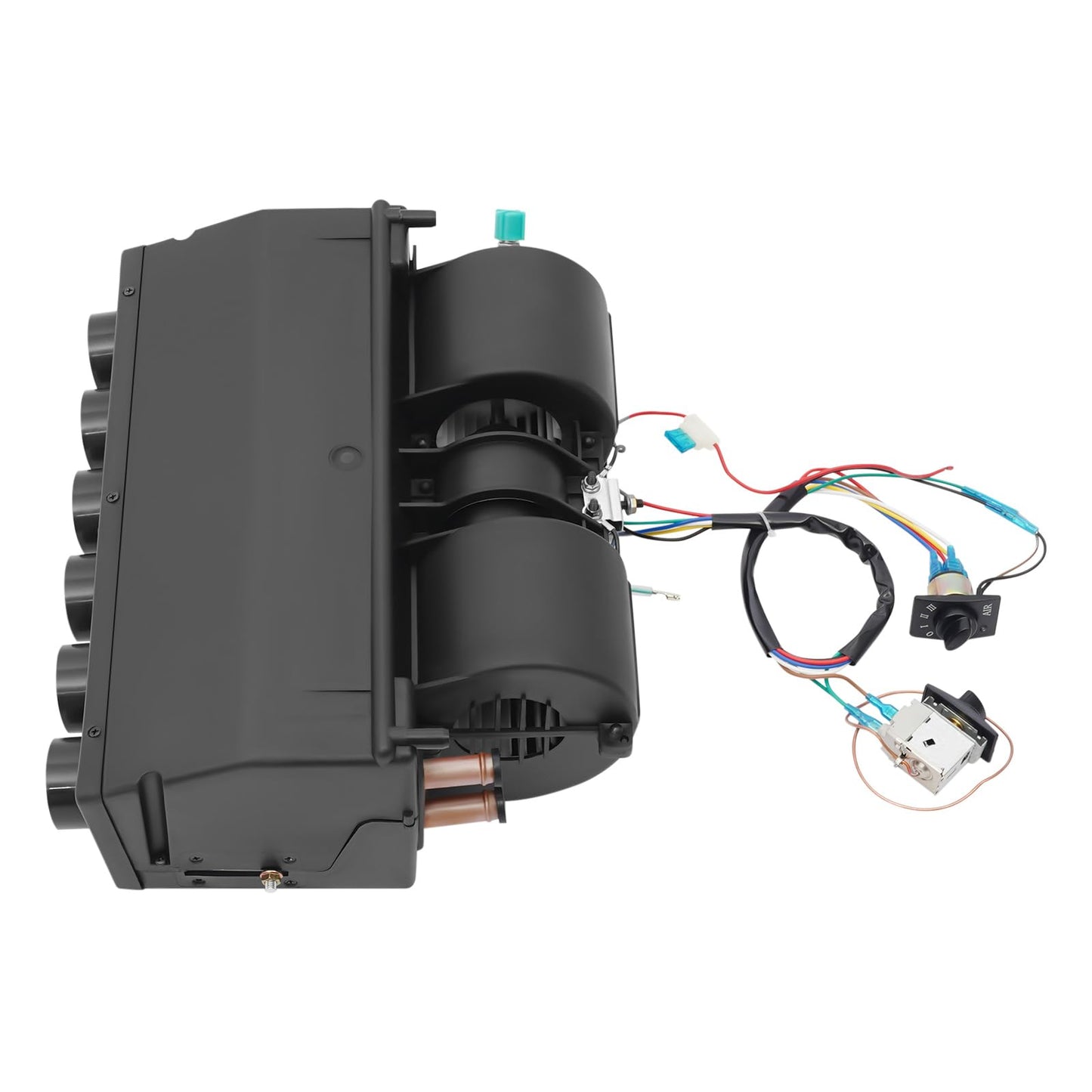 12V Air Conditioning Evaporator Hot and Cold Dual Use for Trucks Vans Heavy Equipment, 3 Levels Adjustable Wind, 3640 kcal/h Cooling 3114 kcal/h Heating Capacity with Installation Brackets