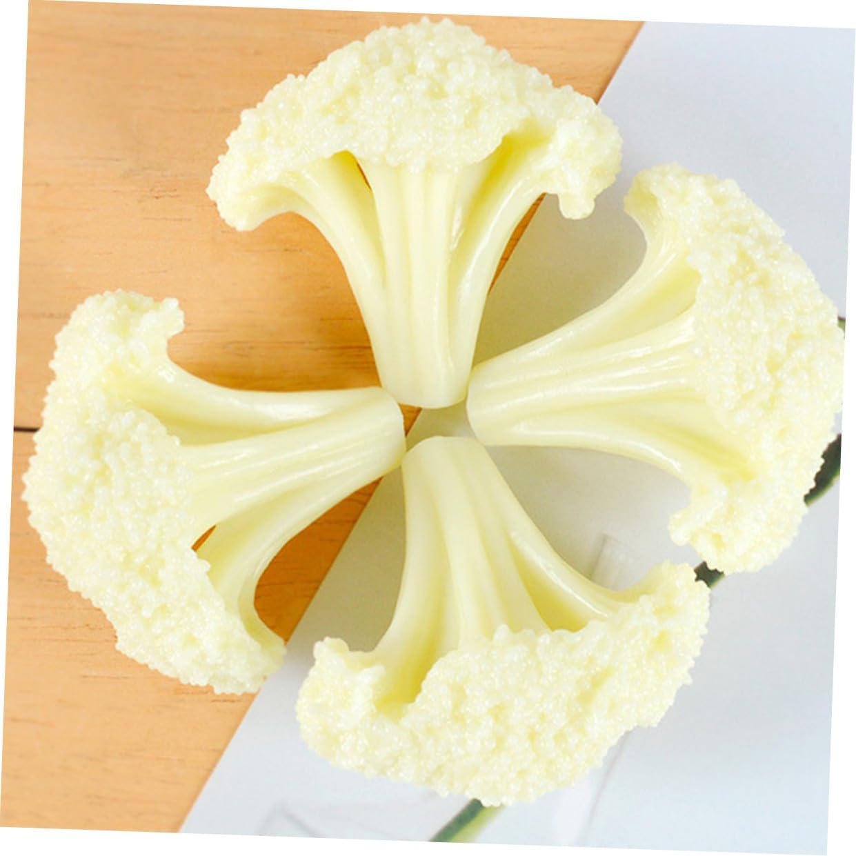 4Pcs VALICLUD Artificial Cauliflower Models Lifelike Faux Vegetables for Home Kitchen Display Prop Decorative