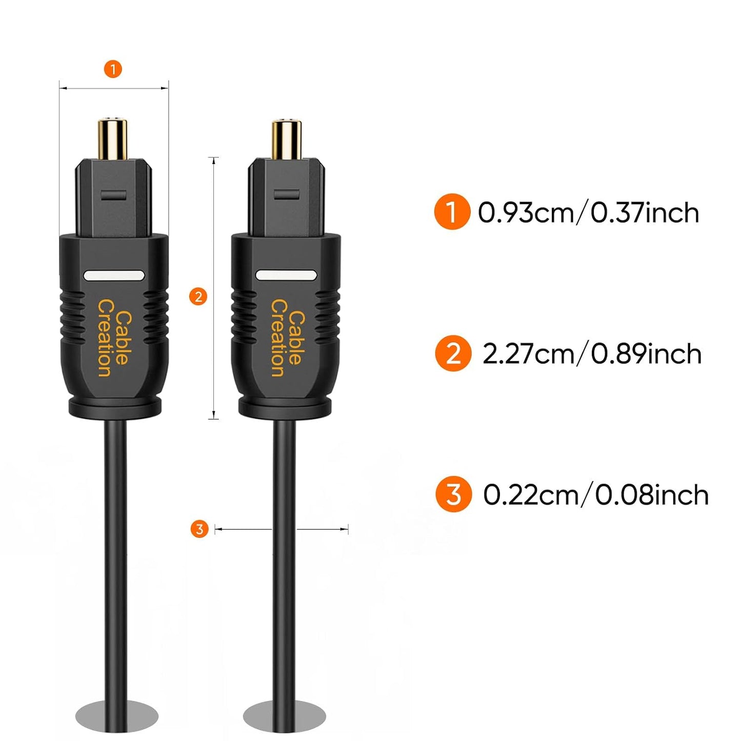 3.3FT, PS4, CableCreation Optical Digital Audio Cable Thin Fiber Optic Toslink Gold Plated S/PDIF Cord for Home