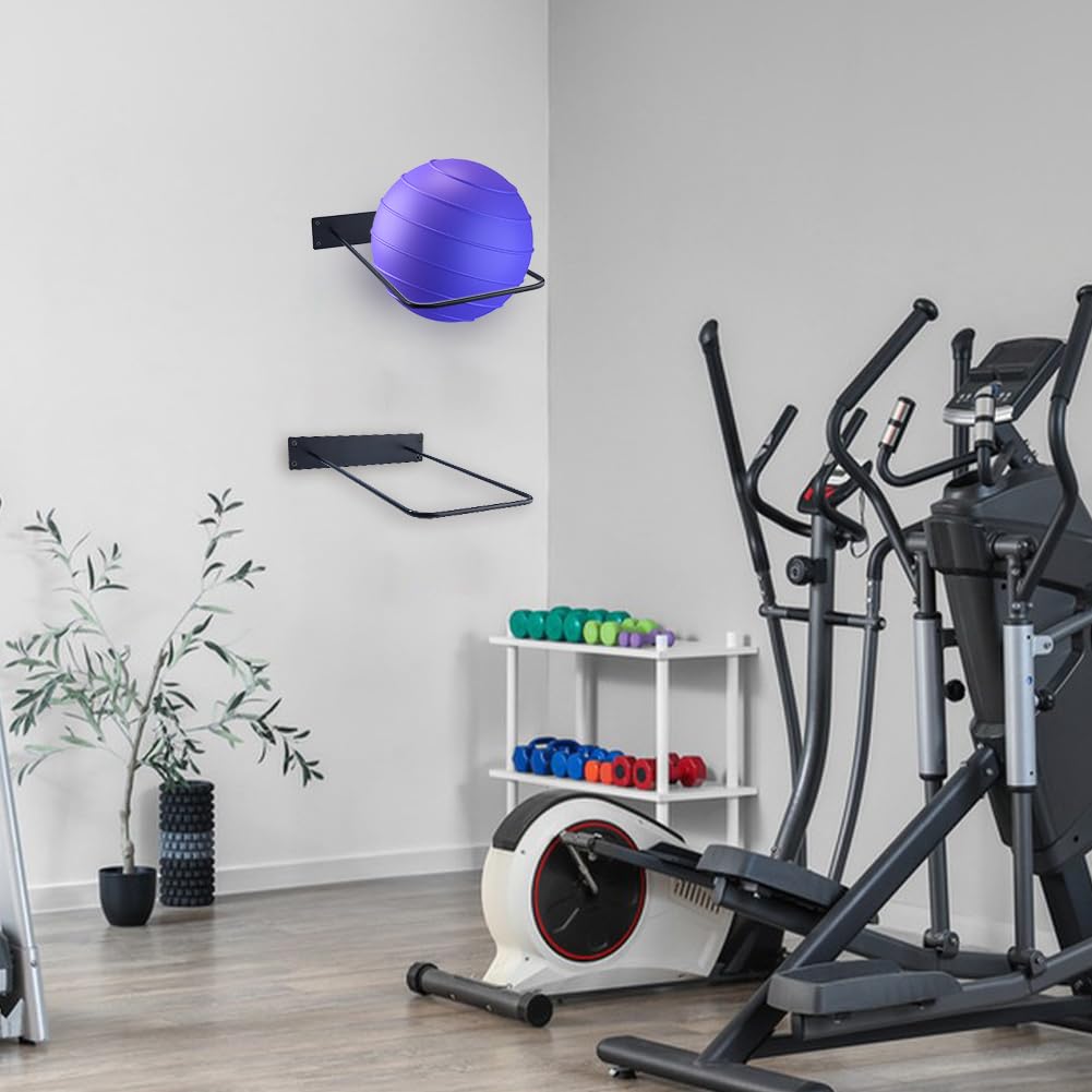 DICOSMETIC 2 Sets Large Stability Ball Storage Rack Wall Mount Yoga Ball Storage Rack Exercise Balls Holder Racks Exercise Balls Equipment Organizer for Yoga Studio Gym Sport or Home