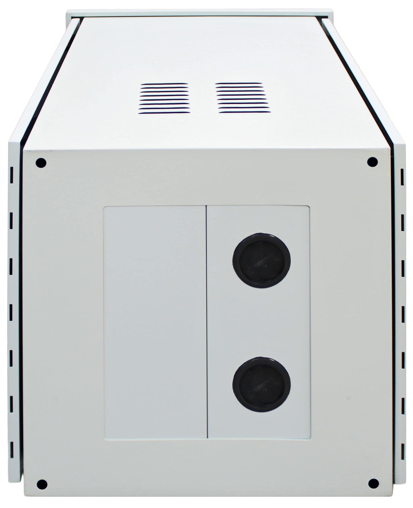 Electriduct 12U Outdoor Cabinet 21.6 Inch Depth IP55 Weather Resistant Enclosure Floor Mount Network Equipment Front & Back Doors, 2 Locks, 4 Keys, 2 Shelves, 2 Fans, Thermostat (600 x 550 mm), White