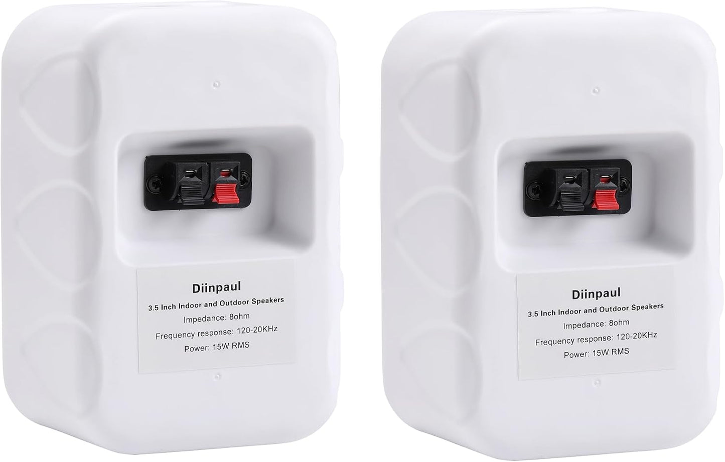 Diinpaul 3.5 inch Outdoor Speakers Wired, Waterproof Wall Mount Speakers, Ideal for Patio, Poolside, Garage, Pair