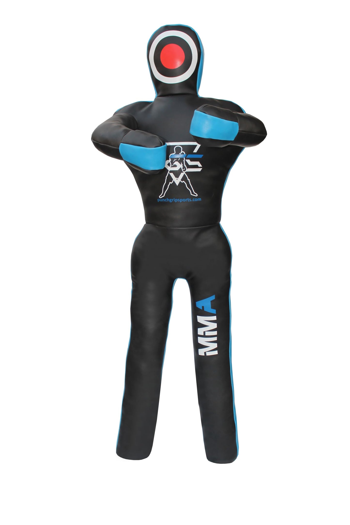 PGS MMA Grappling Dummy Judo Karate Punching Bag BJJ Wrestling Dummy Practice Martial Arts Boxing Standing Position Brazilian JIU Jitsu Submission Training - UNFILLED (Black Blue, 6FT - (70 Inches))