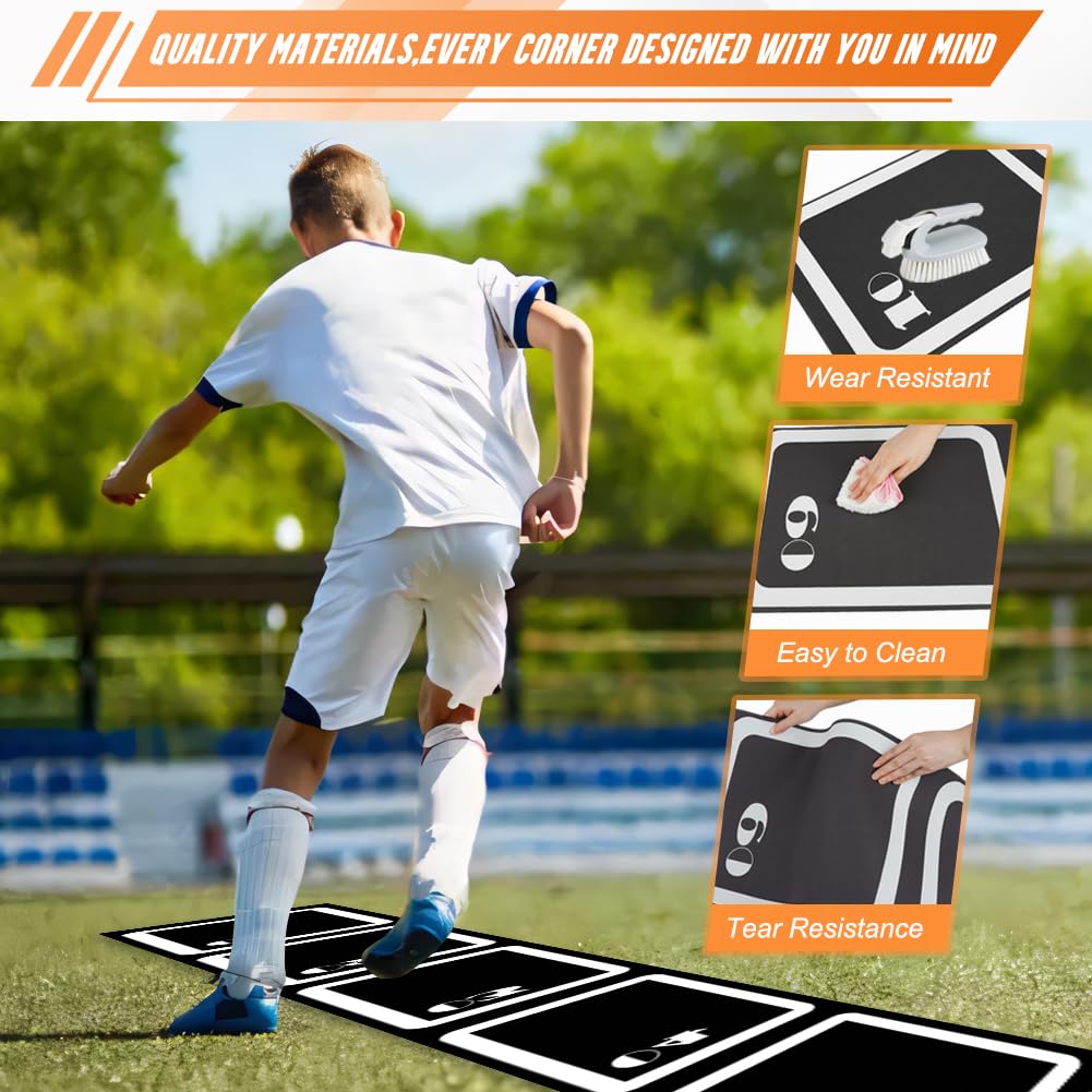 YTOPRO Agility Ladder Set: 15ft Rubber Non-Slip Agility Training Ladder with 10 Soccer Cones for Outdoor Agility Training| Basketball Fitness Soccer Training Equipment for Adults Youth