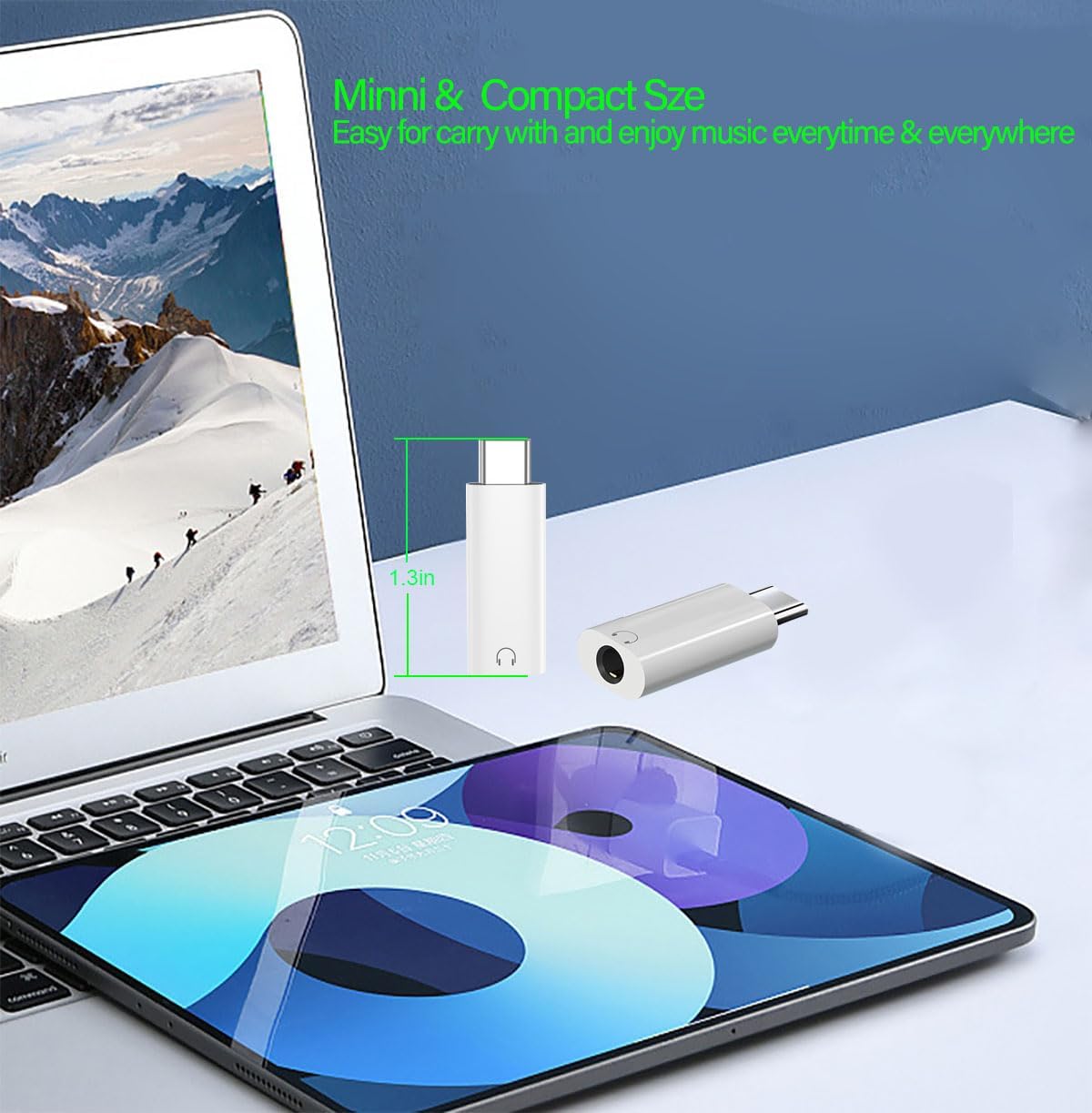 FRIGRAF 3.5mm 16 15 S24 S23 S22, MacBook(1 Pack) USB C to Headphone Jack Adapter, Audio to USB c Adapter,Type C to Aux