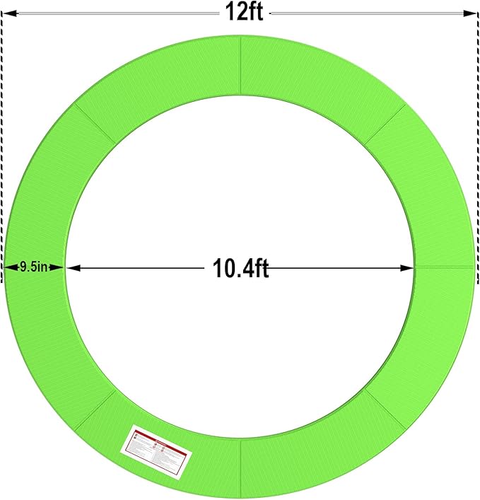 LANGXUN Universal Trampoline Repalcement Safety Pad, 8ft 10ft 12ft 14ft 15ft 16ft Waterproof Surround Spring Foam Cover for Round Frame