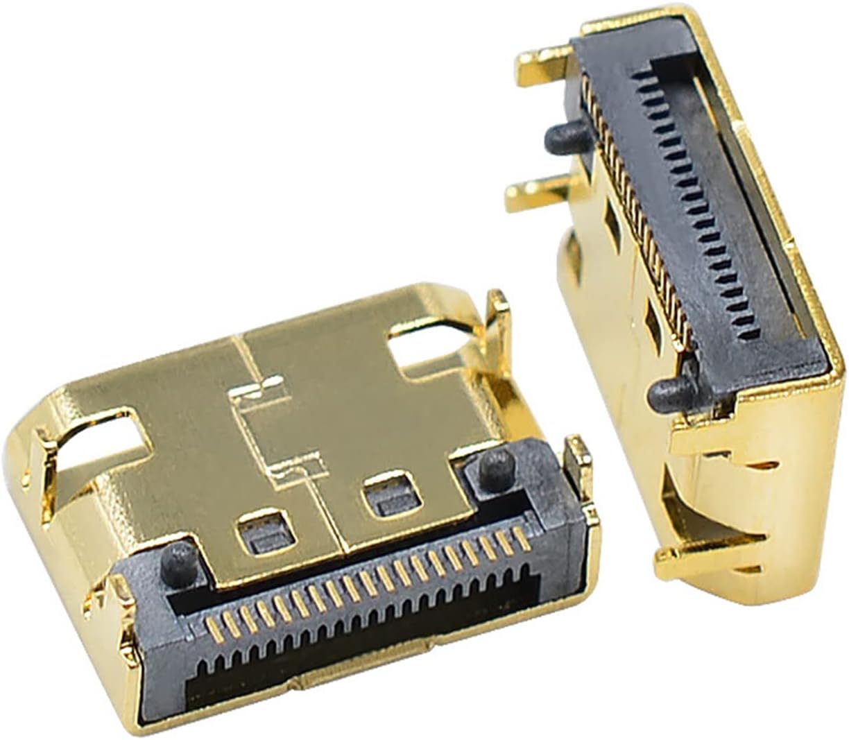 Teansic 10Pcs 19 Mini HDMI Female Gold Plated Pin Repair Plug Soldering Wire Connectors