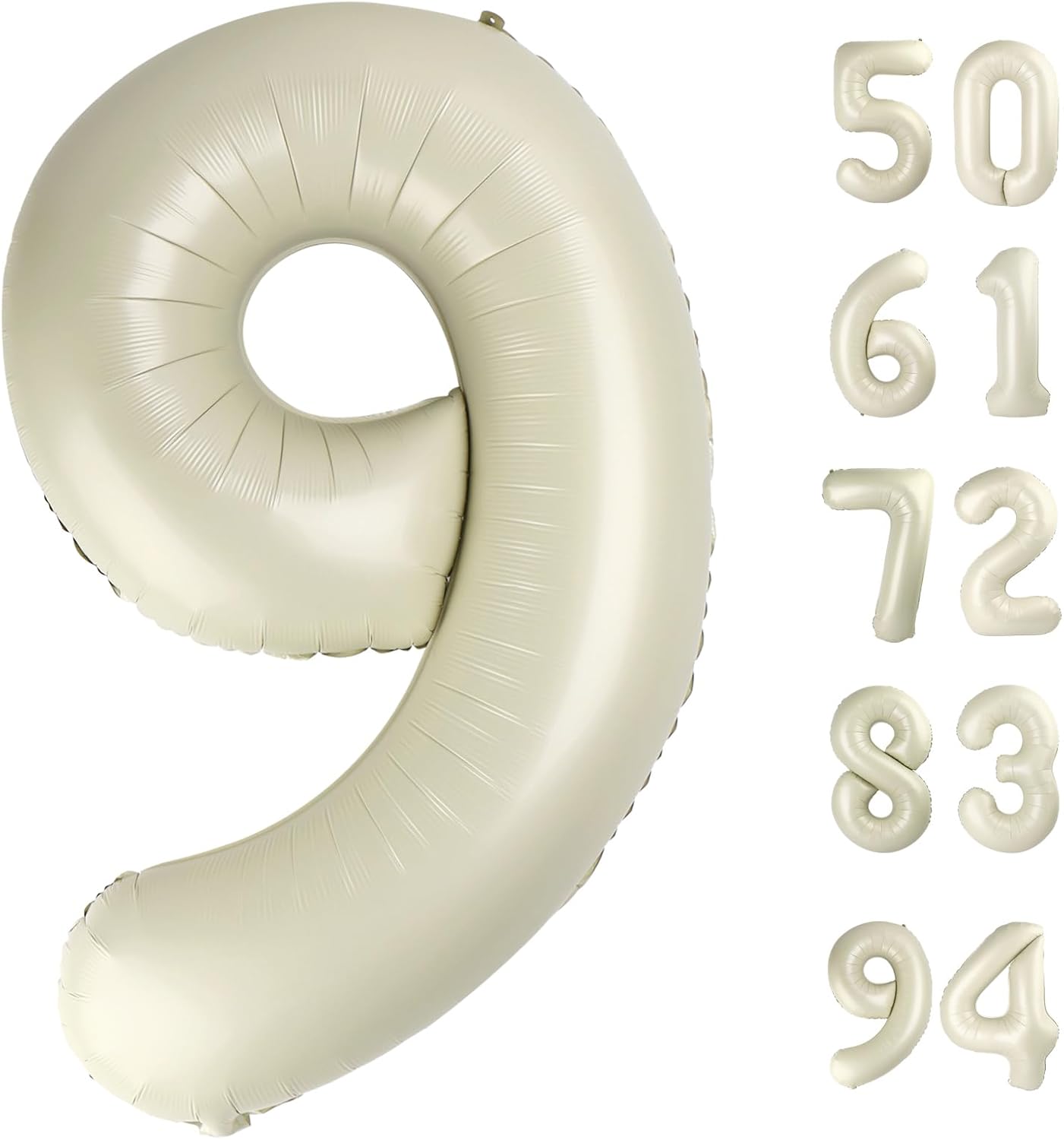 Skiennix Cream 9 Balloon - 40 Inch Giant Number Balloon for 9th Birthday Decorations | Perfect for Boys & Girls