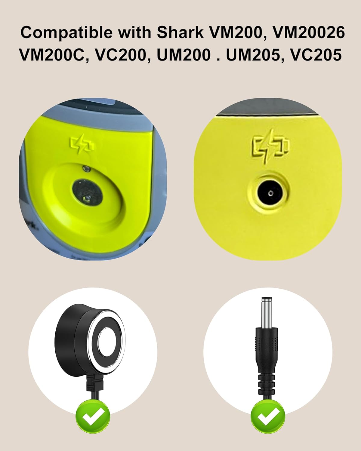 Skiennix Magnetic Charger for Shark VM252 | Compatible with VM252C & QM250 Cordless Vacuum Mop