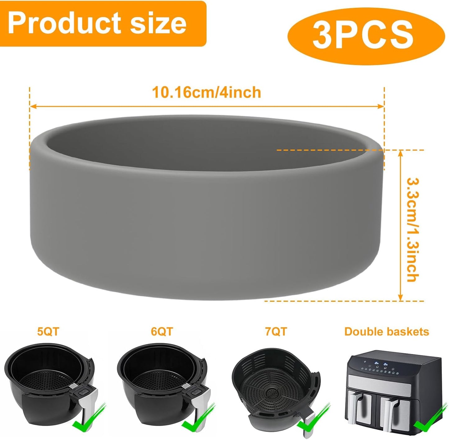 Skiennix Silicone Air Fryer Egg Mold Set - Reusable Nonstick Poached Cups | BPA Free & Dishwasher Safe