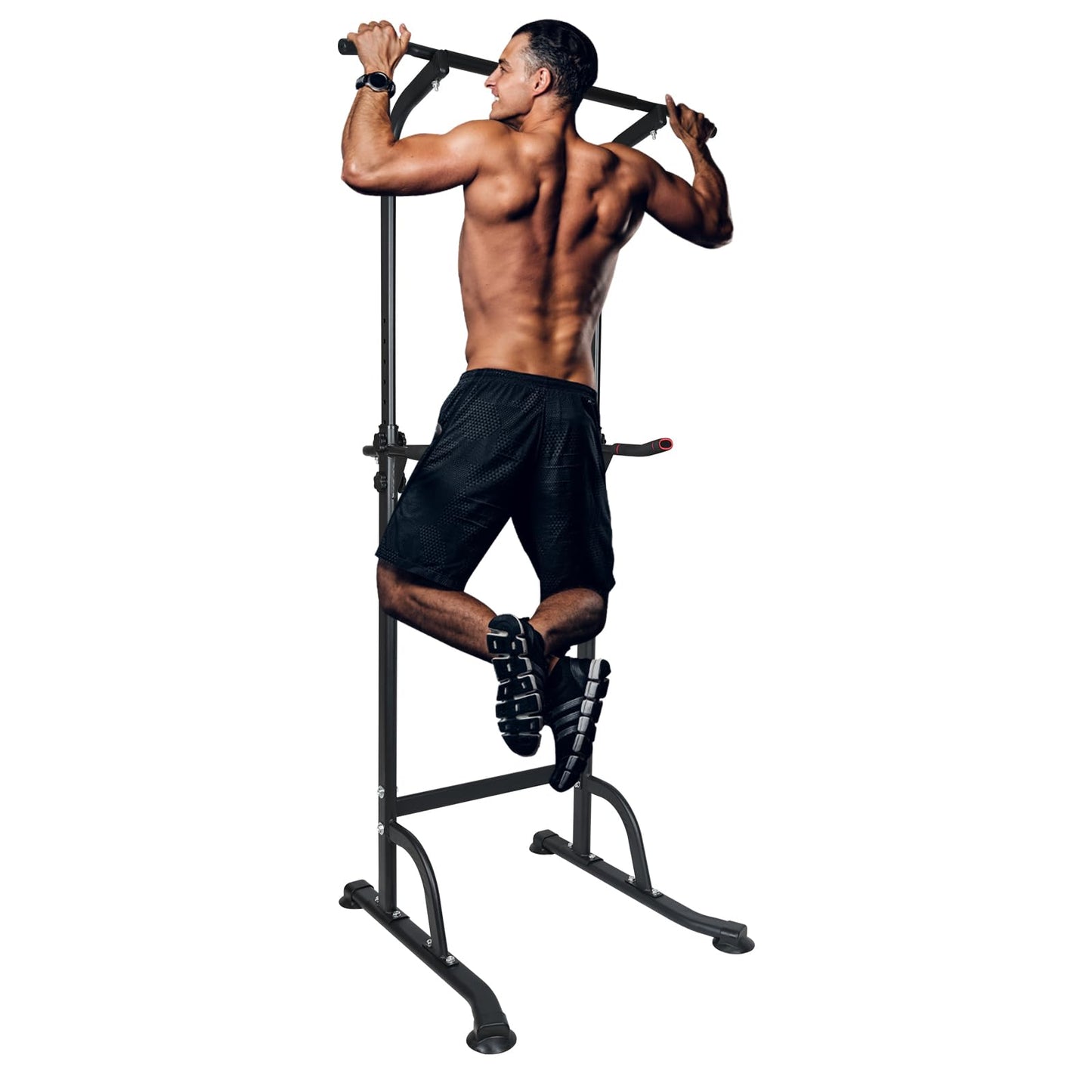 LSKSSNG Power Tower Dip Station Pull Up Bar Exercise Tower, Adjustable Height Dip Bar Power Tower for Multi-Function Full Body Strength Training Fitness Equipment, Pull Up Stand for Home Office Gym
