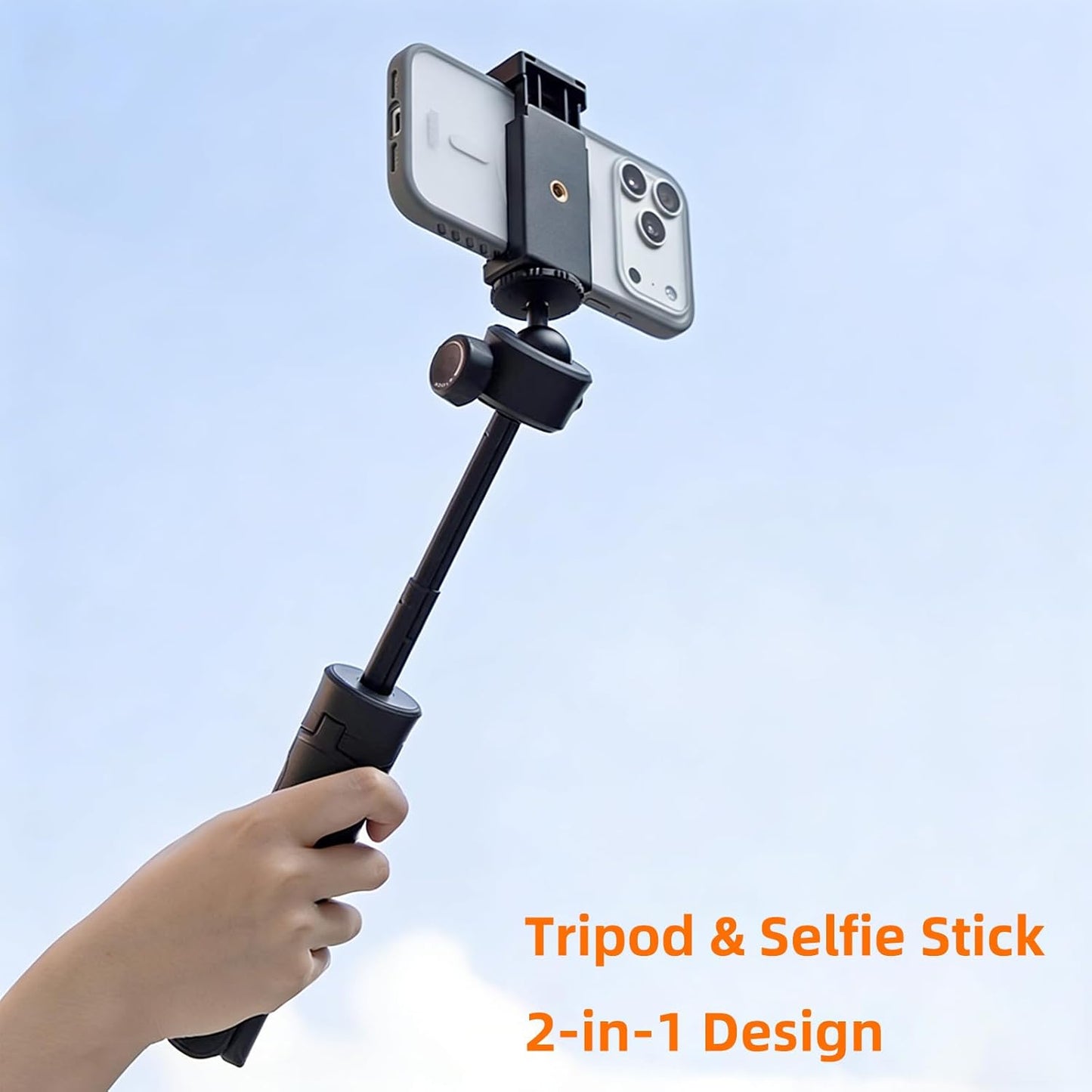 FOMOZER QT-01 Mini Tripod, One-Touch Auto Pop-Up, Adjustable Gimbal, Portable Compact Stand for iPhone, Action Camera