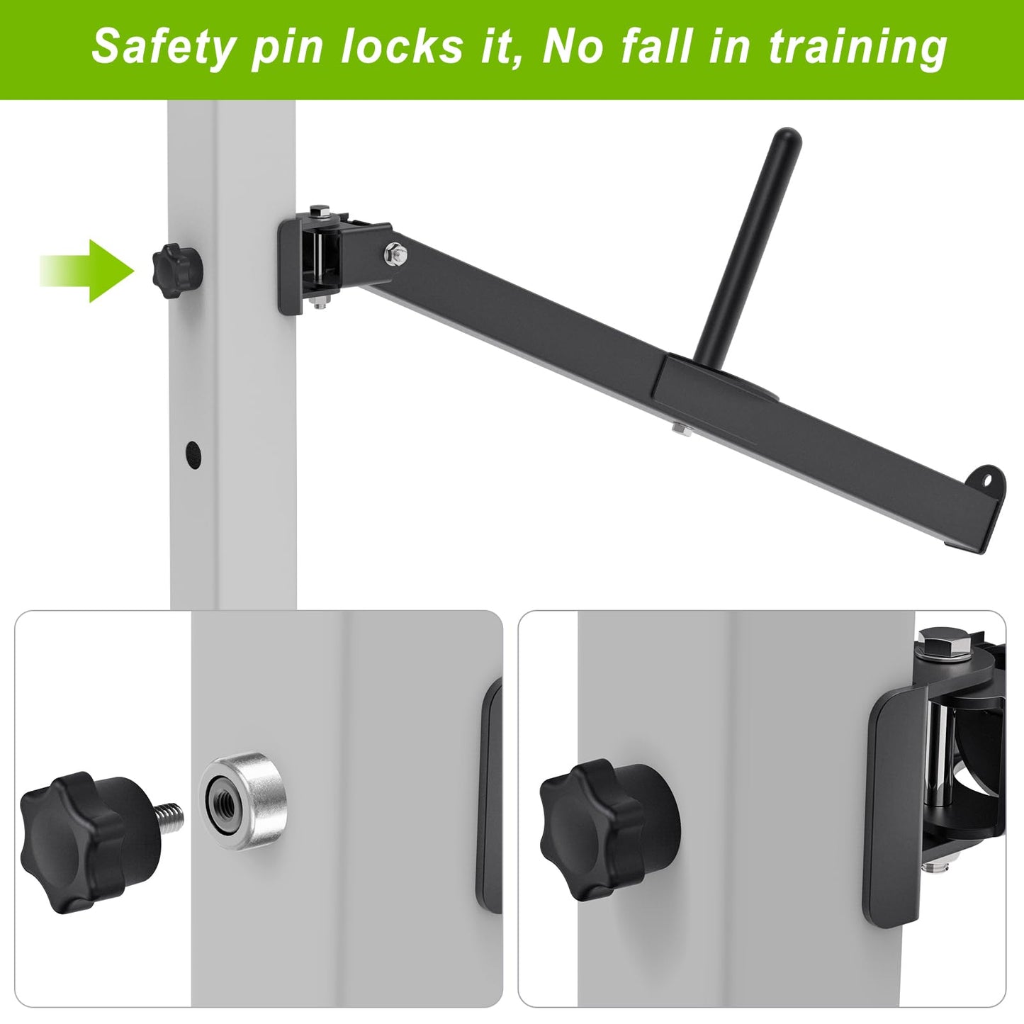 SELEWARE Belt Squat Lever Arm for 3" x 3" Power Cage with 5/8" or 1" Hole, Squat Rack Attachment Fit 1'' and 2'' Weight Plates Allow Both Vertical and Sideways Movements