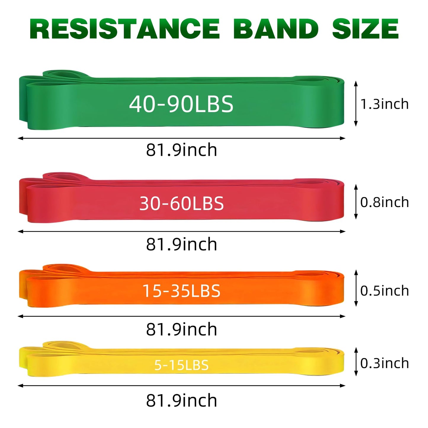 Resistance Bands for Working Out, 4-Level Pull Up Assist Bands Set with Door Anchor, Workout for Women and Men, Exercise Bands,Training, Plasticity, Physical Therapy at Home/Gym