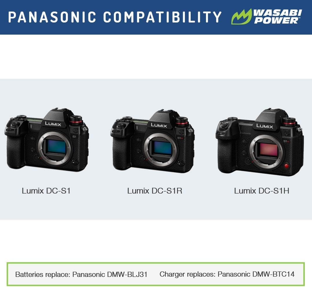Wasabi Power DMW-BLJ31 S1, S1R, S1H, Battery for Panasonic LUMIX LUMIX S Series Mirrorless Cameras