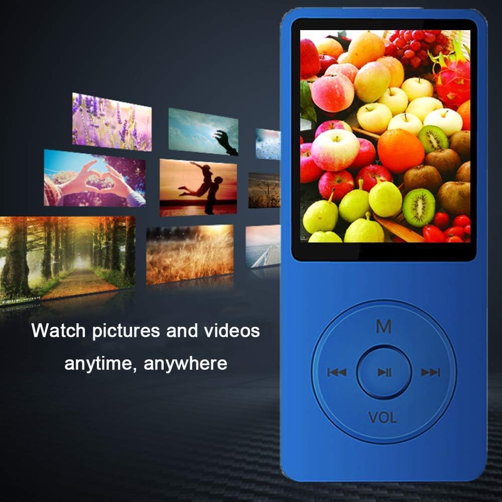 Dyzeryk MP3 16GB 128GB Player, Music Player with Micro SD Card, Build-in Speaker/Photo/Video Play/FM Radio/Voice