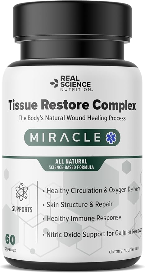 Offers Tissue Restore Complex, Circulation & Recovery Support with Nitric Oxide, A Natural Healing Support Supplement, 60 Capsules