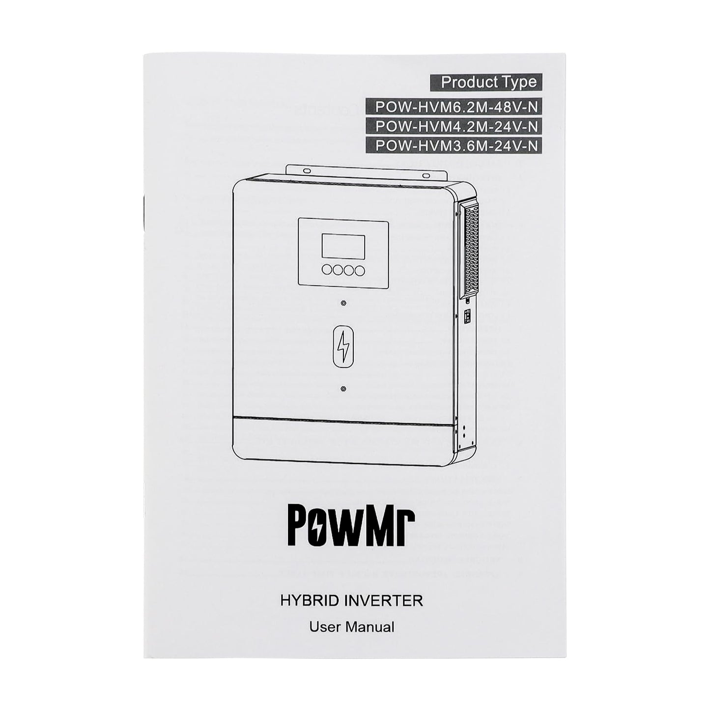 6200W Hybrid Solar Inverter, 48V to 220/240VAC, Off-Grid Solar Inverter w/ 120A MPPT Solar Charge Controller, Max PV Input Power 6500W, Max PV Array Voc 500Vdc, Work 48V Lead Acid & Lithium Battery