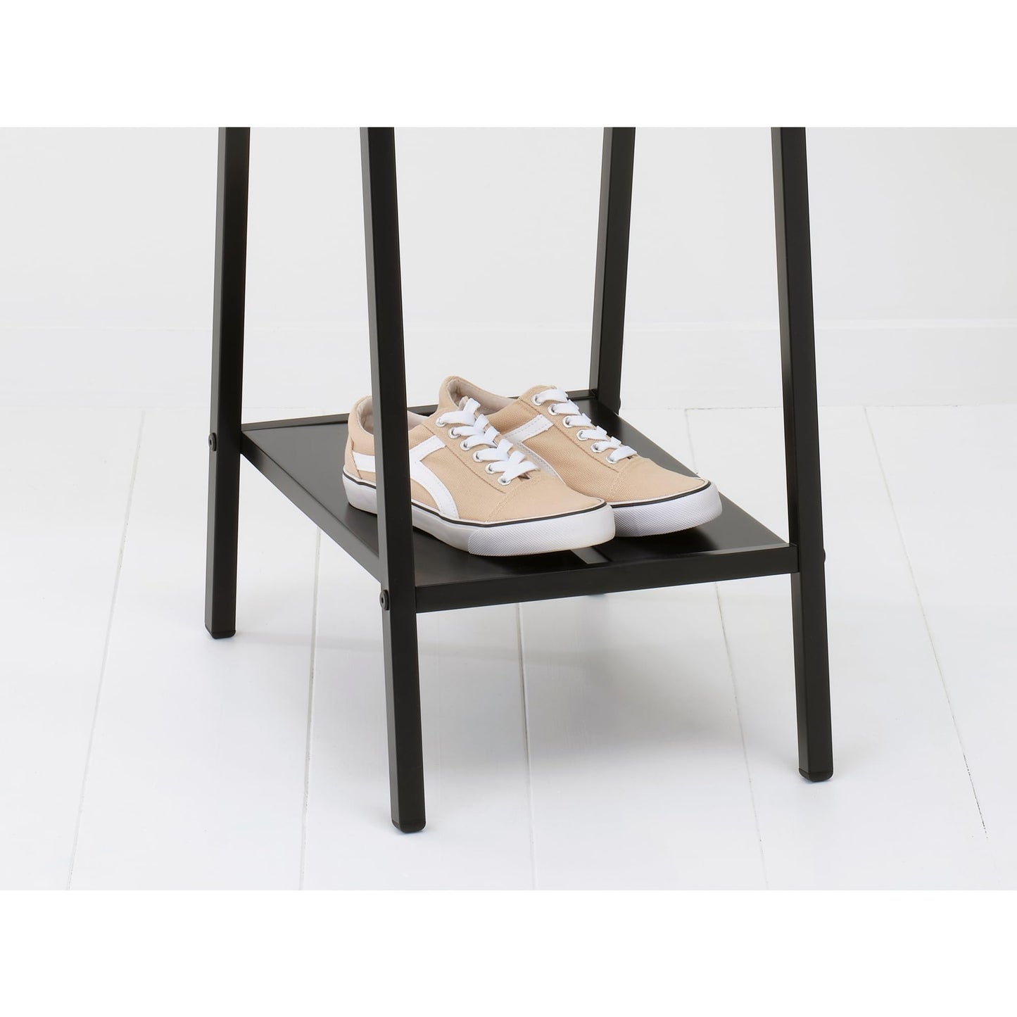 Brabantia - Linn Clothes Rack, Compact - Free Standing Clothing Rail - Clothes Storage - Hang, Air, or Dry Clothes - Sturdy Steel Frame & Bamboo Rod - 19 x 13 x 67 inches - Black