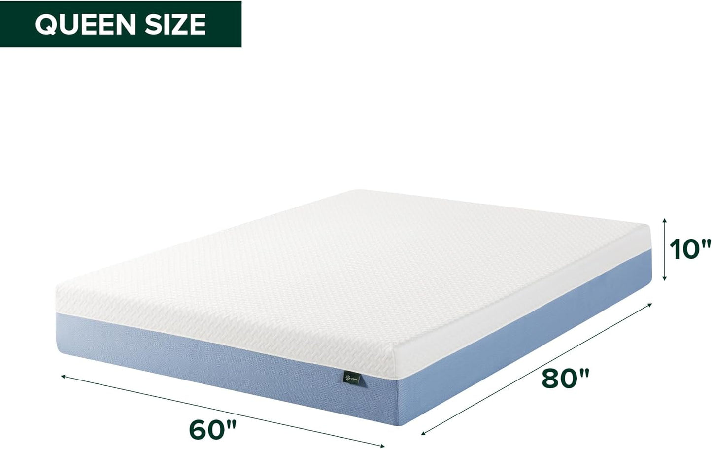 Zinus 10 Inch Queen Memory Foam Mattress - Cooling Comfort, Medium Feel, Fiberglass Free, Safe Materials