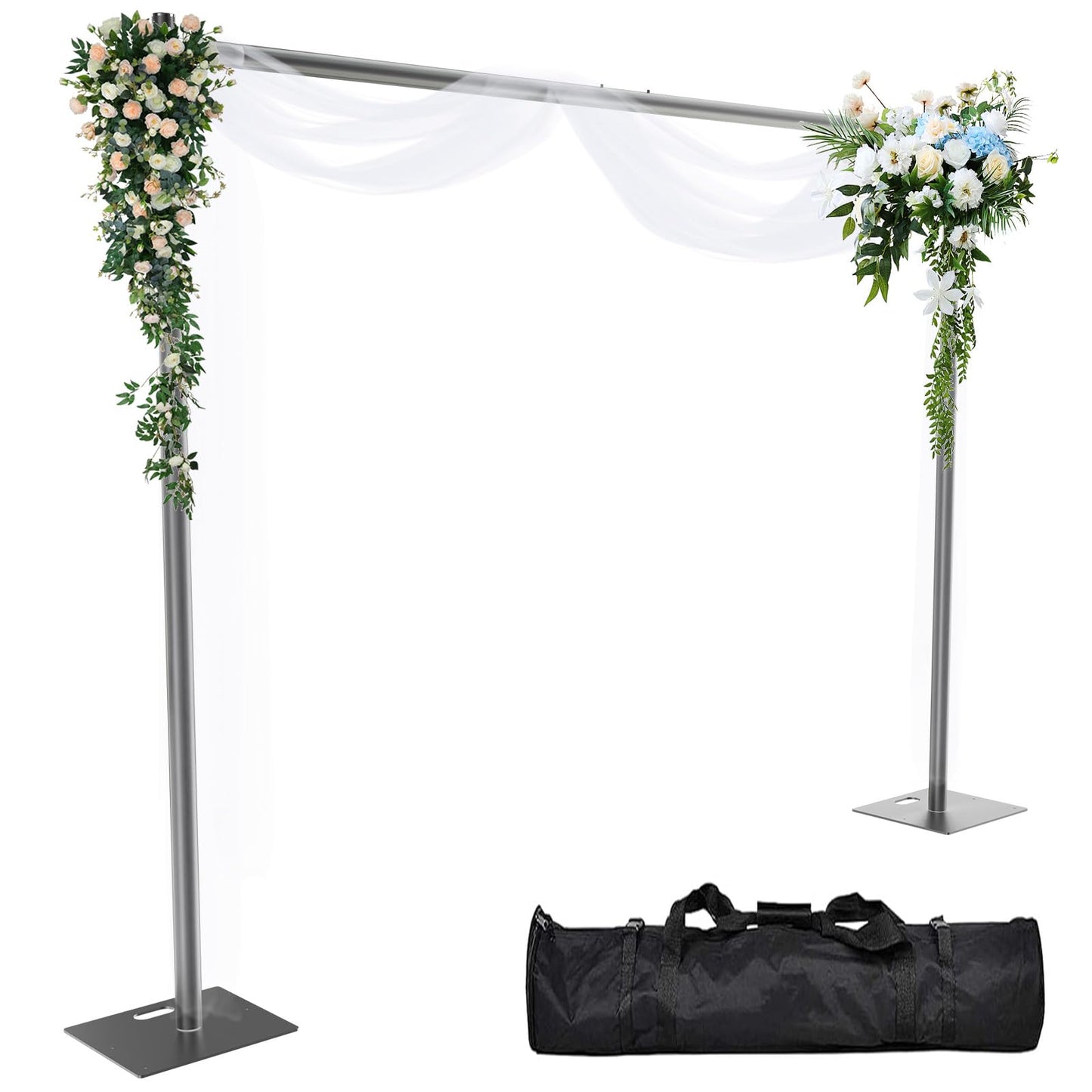 Kinchoix Pipe and Drape Backdrop Stand 10ftx10ft Adjustable Background Support System Heavy Duty Background Stand for Wedding Banquet Decorations Black