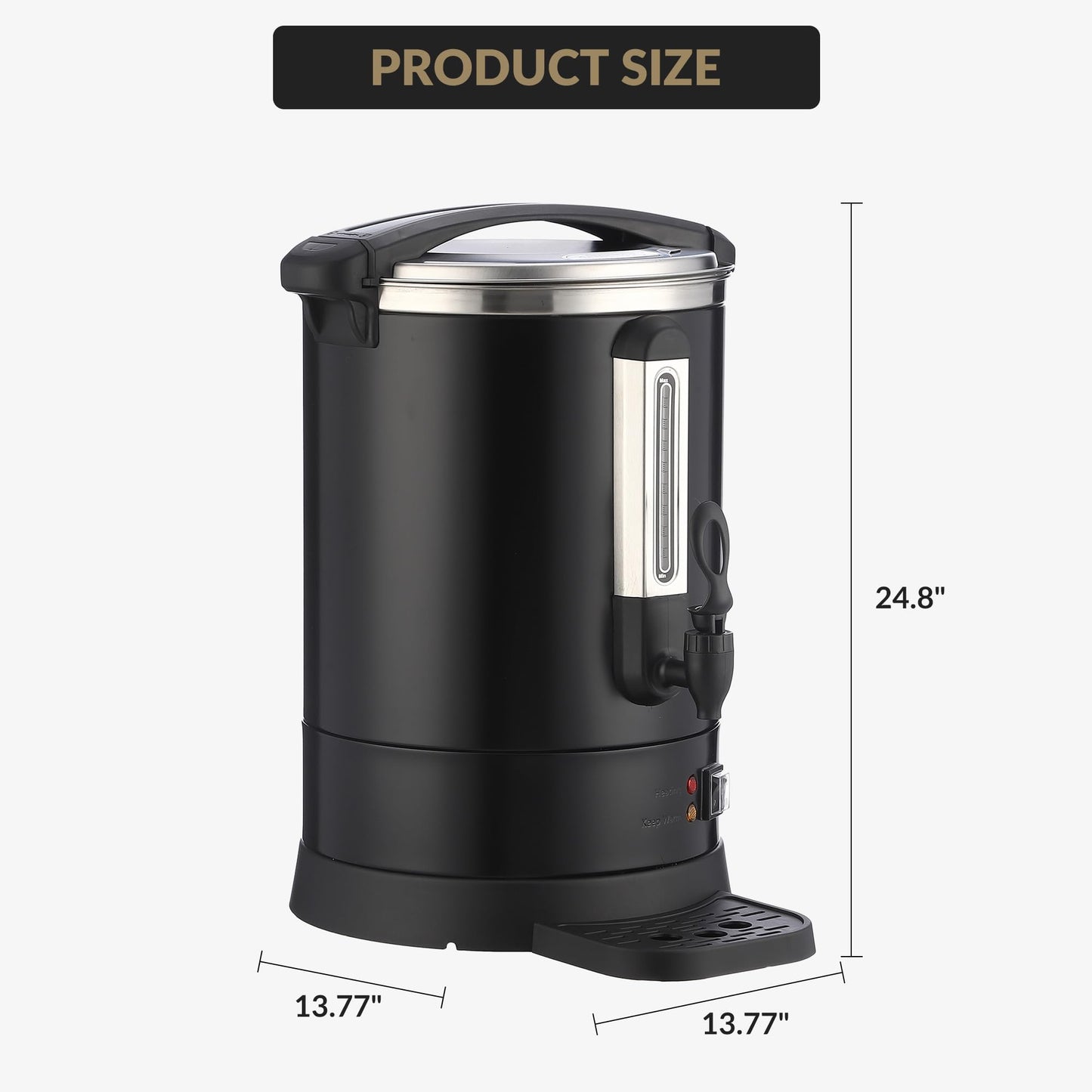 MOVECOM 120 Cups Coffee Urn Hot Water Urn,18L/4.8 Gal Large Stainless Steel Commercial Coffee Maker with Double Wall Insulation, Electric Hot Beverage Dispenser for Buffet Party Catering,Weddings