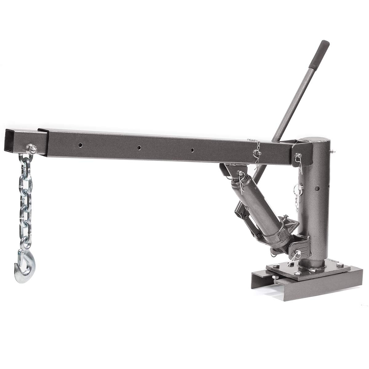 Stark USA 1/2 Ton Capacity Pickup Truck Extra Hoist Lift Load Jib Crane Telescopic Boom 1,100 LBS Extension Lock Position Swivel Base Mounted