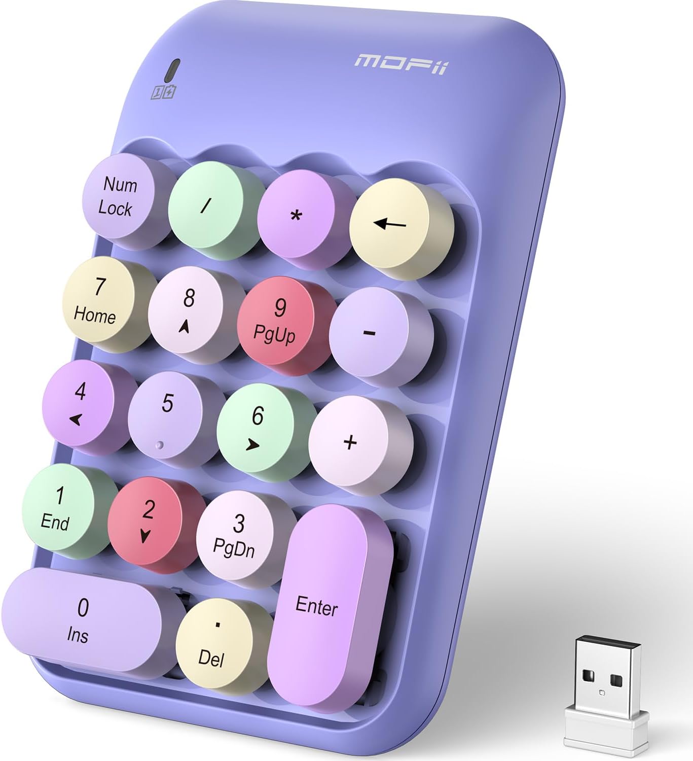 MOFII 18 2.4 10-Key Accounting Cute Colorful Wireless Number Pad - Keys, Portable GHz with Stable Wireless
