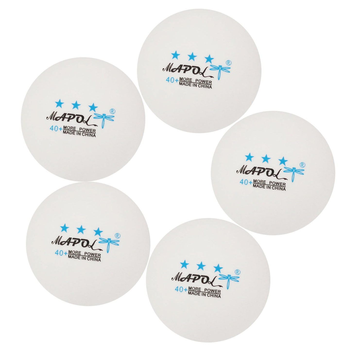 MAPOL 100 Pack White 3-Star Table Tennis Balls Advanced Training Ping Pong Ball