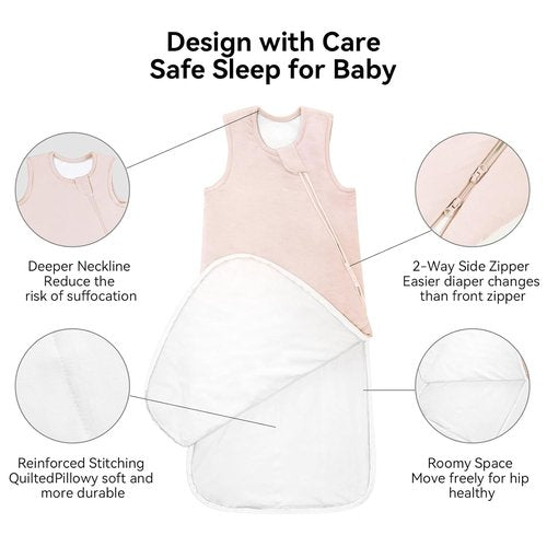 BubblePanda Bamboo Sleep Sack - Soft 2-Way Zipper Toddler Blanket for 6-12 Months (1.0 Tog)
