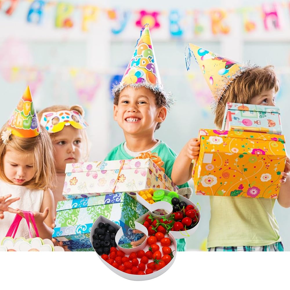 WENPACK 15" Large Fillable Cardboard Number Charcuterie Tray Paper Mache Sweet Cupcake Food Birthday Box (3)
